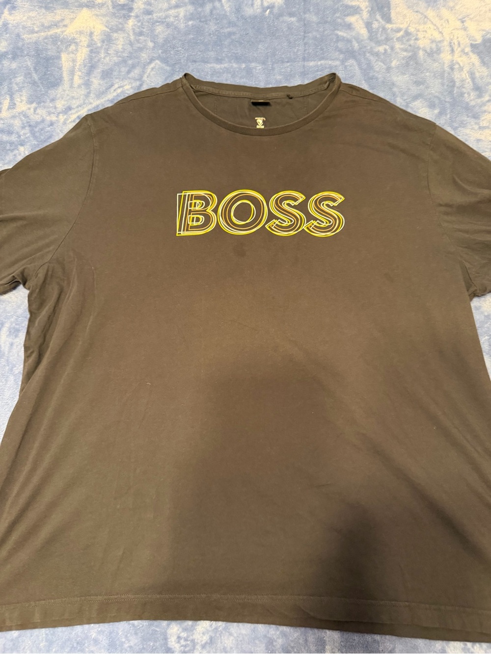 Boss Black Short Sleeve Tee with Yellow Logo